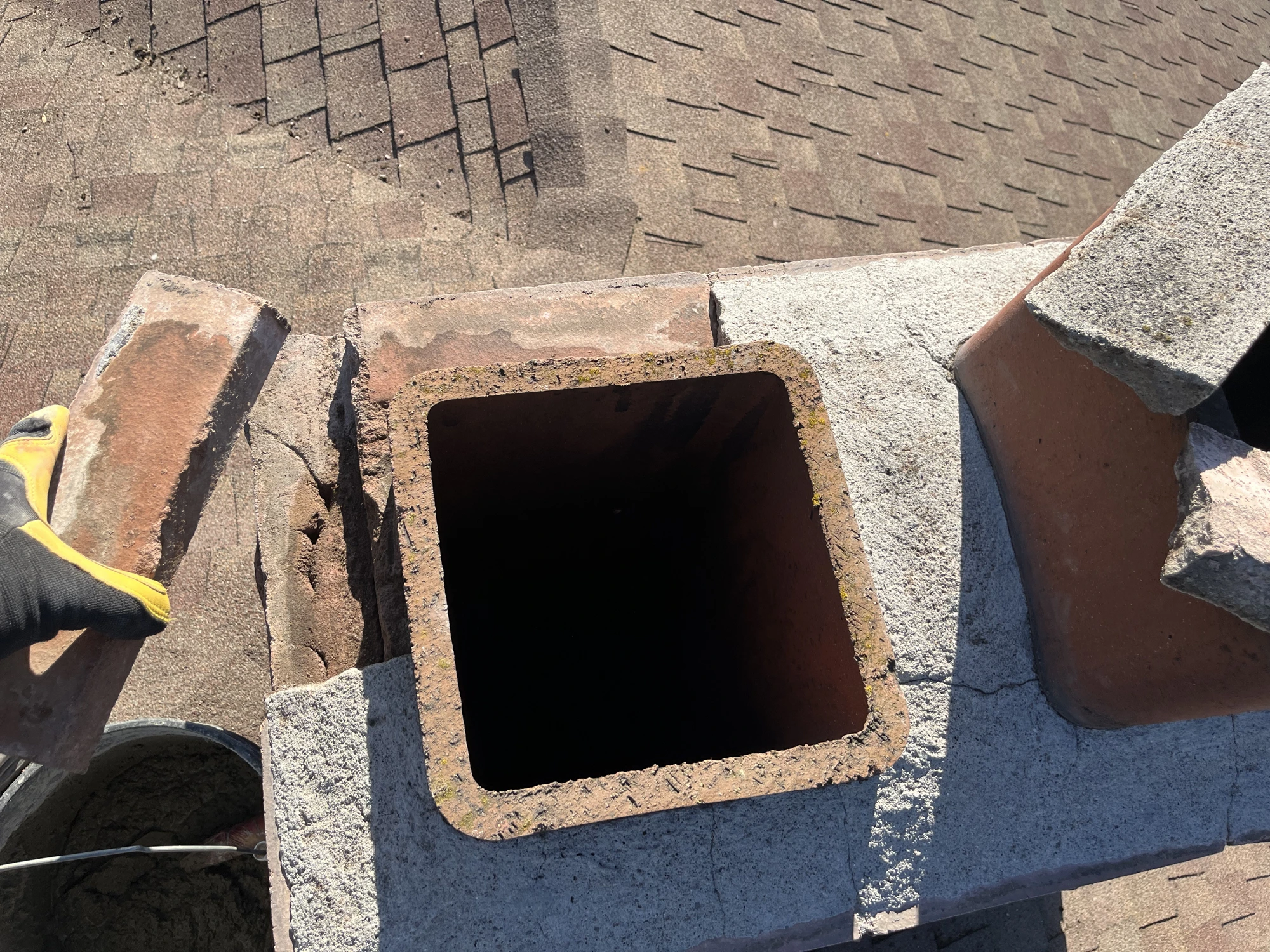 Cracked Flue Tile Removal in