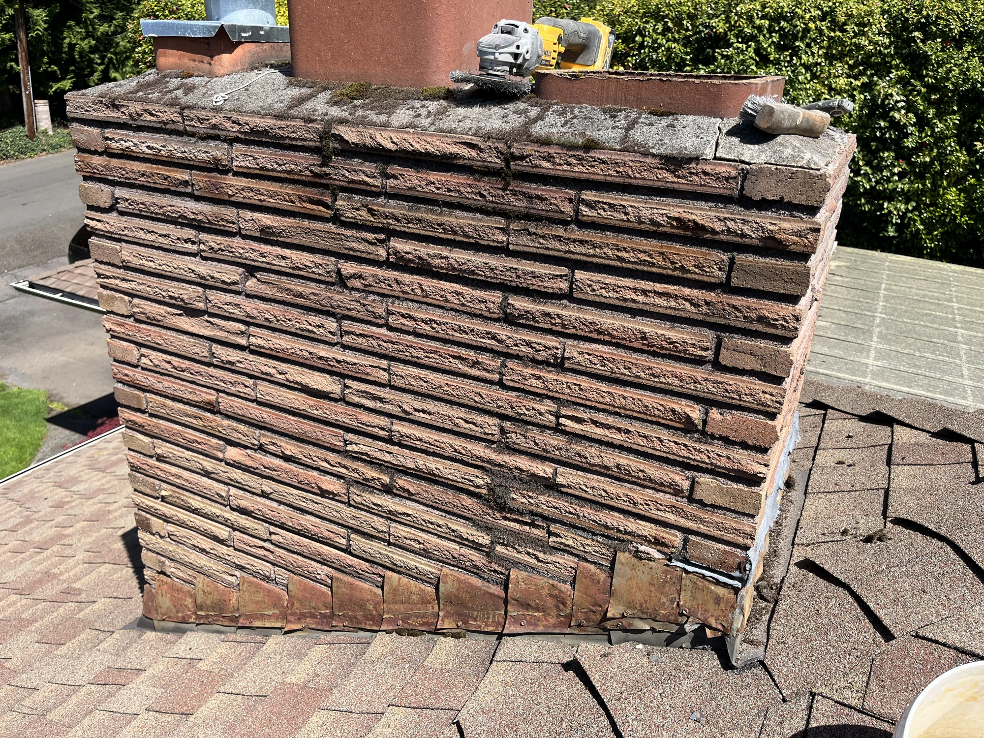 Tuckpointing In Progress in